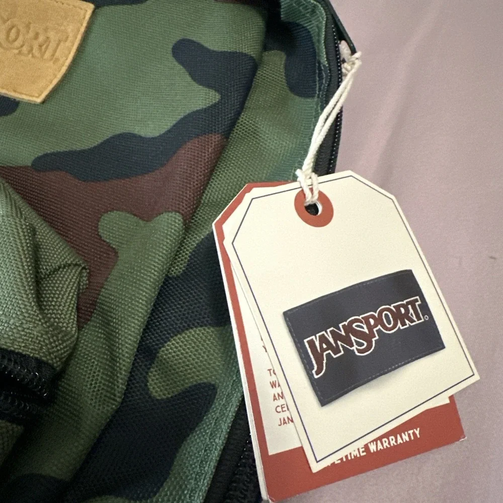 Jansport Super Suede New Olive Camo Sherpa Backpack 1525 Online Exclusive Travel